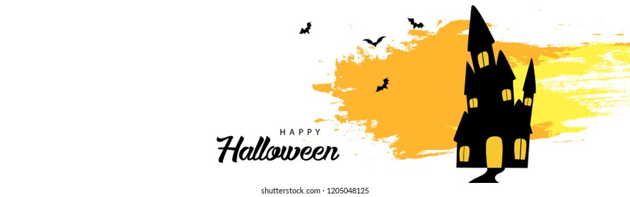Happy Halloween banner design background, Vector Illustration.