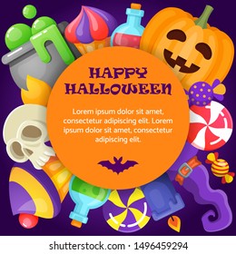 Happy Halloween banner design template. Vector illustration