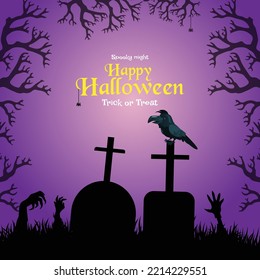 Happy Halloween banner design template.