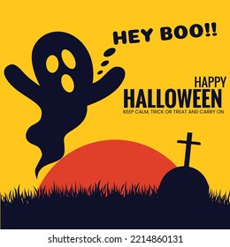 Happy Halloween banner design template.