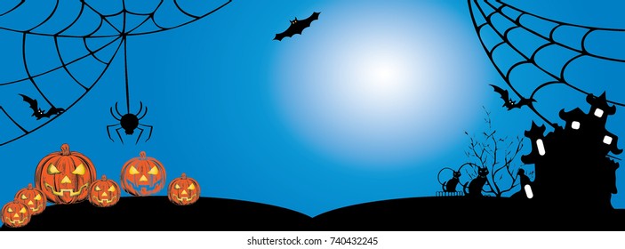 happy halloween banner design. vector illlustration
