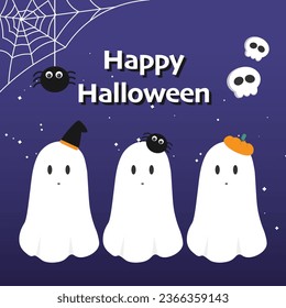 Happy halloween banner elements design. Vector illustration. 