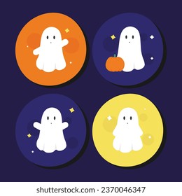 Happy halloween banner and elements vector illustration.