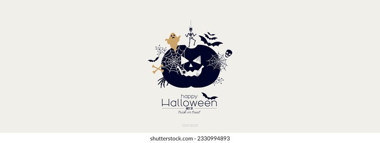 Happy Halloween banner. Modern design.