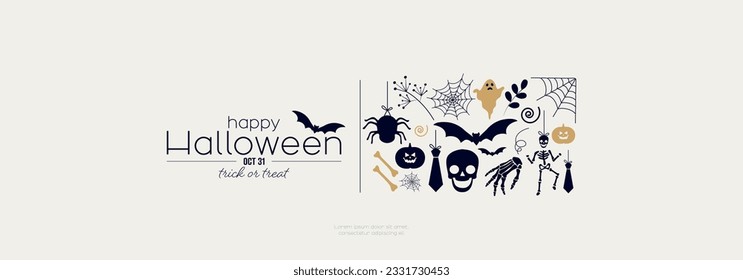 Happy Halloween banner. Modern design.