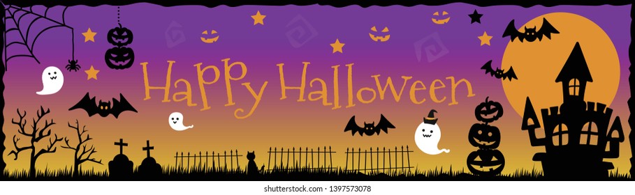 happy halloween banner halloween night