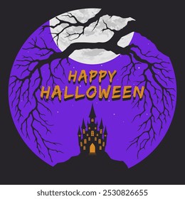 Feliz Banner de Halloween. Plano de Fundo da Noite de Halloween