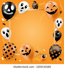 Happy Halloween banner, party balloons, all objects are grouped. Happy Halloween banner, party balloons, all objects are grouped.