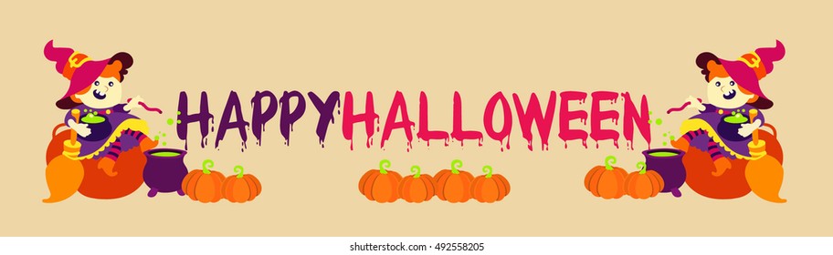 Happy Halloween, banner, party design. Vector illustration