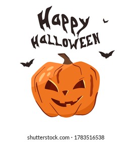 Happy Halloween banner or party invitation background with pumpkins