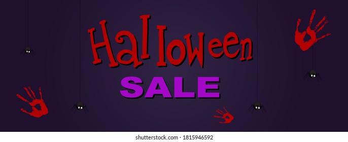 Happy Halloween banner or party invitation and sale background