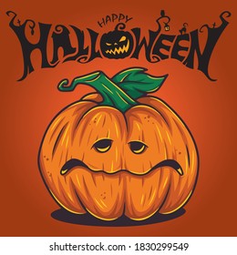 Happy Halloween banner or party invitation background. Halloween pumpkins. Halloween set vector