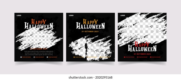 Happy Halloween banner or party invitation background. pumpkins in paper cut style. Vector illustration. Halloween party invitations. Halloween sale fashion banner set. Halloween trick or treat poster