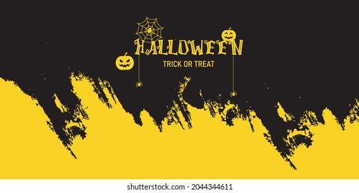 Happy Halloween banner or party invitation background with pumpkin, Vector illustration