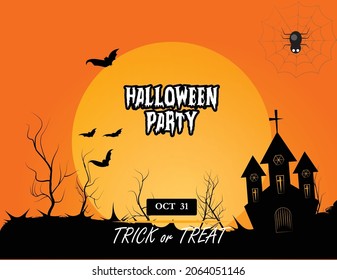 Happy Halloween banner or party invitation background