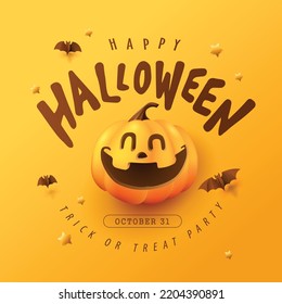 Happy Halloween banner or party invitation background with pumpkin Festive Elements Halloween
