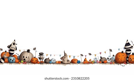 Happy Halloween banner or party invitation background 06