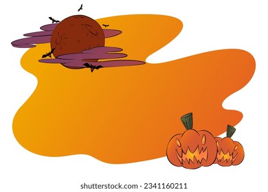 Happy Halloween banner or party invitation background. hand drawn style. Vector illustration.