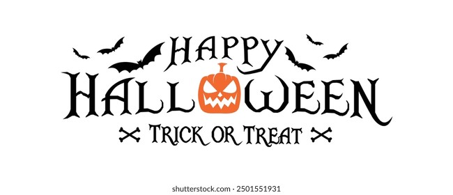 Happy Halloween banner or party invitation background. Halloween greeting vector design illustration