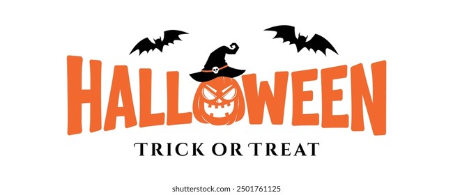 Happy Halloween banner or party invitation background. Halloween greeting vector design illustration