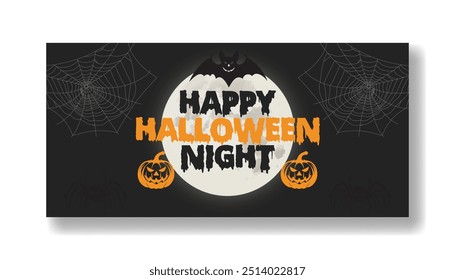 Happy Halloween banner or party invitation background with scary Halloween background place for text, Halloween costume contest party banner, Halloween sale offer banner design