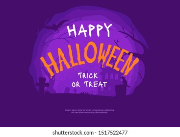 Happy Halloween. Banner or poster for your holiday. Vector illustration