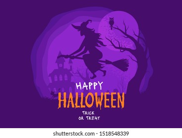 Happy Halloween. Banner or poster for your holiday. Vector illustration