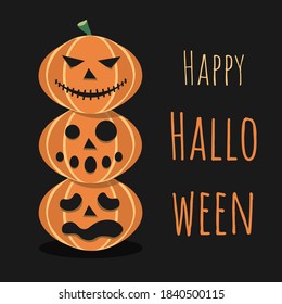 Happy Halloween banner with pumpkin