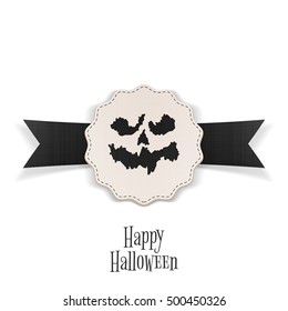 Happy Halloween Banner with Ribbon Template