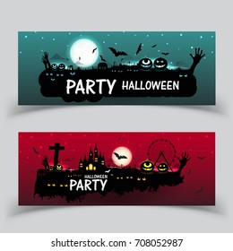 Happy Halloween banner. set background vector illustration,Set of vector design elements.