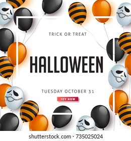 Happy Halloween banner template decor with balloons design.banners party invitation.Vector illustration .