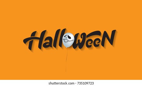 Happy Halloween banner template decor with balloons design.banners party invitation.Vector illustration .