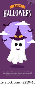 Happy halloween banner template design vector