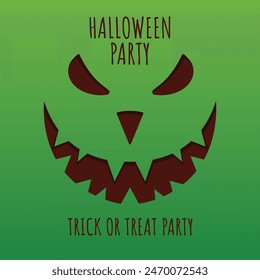 Happy Halloween banner template with halloween pumpkin and Halloween Elements on face pumpkin devil. Website spooky,Background or banner
