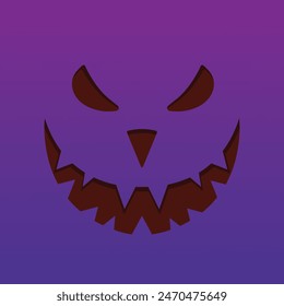 Happy Halloween banner template with halloween pumpkin and Halloween Elements on face pumpkin devil. Website spooky,Background or banner