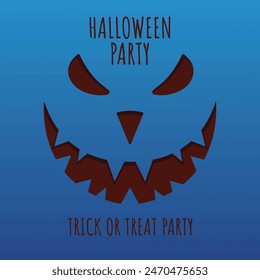 Happy Halloween banner template with halloween pumpkin and Halloween Elements on face pumpkin devil. Website spooky,Background or banner