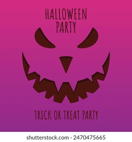 Happy Halloween banner template with halloween pumpkin and Halloween Elements on face pumpkin devil. Website spooky,Background or banner