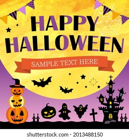 Happy Halloween Banner Template , For sales promotion, Web and advertising, Square shape.
