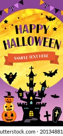 Happy Halloween Banner Template , For sales promotion, Web and advertising,1:2 vertical Position