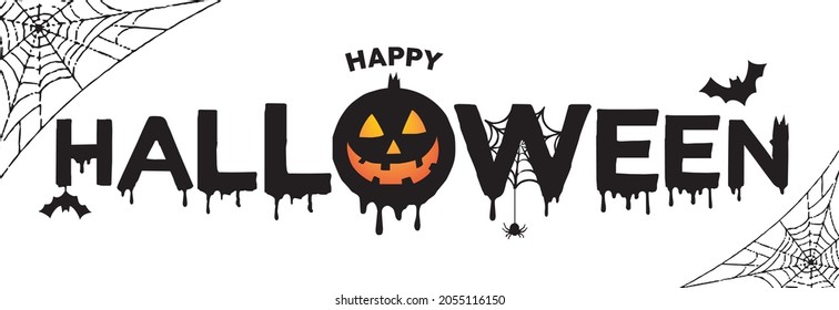 Happy Halloween banner, text for halloween