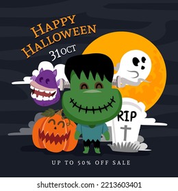 Happy Halloween banner.
trick or treat, 31 october. Vector illustration.