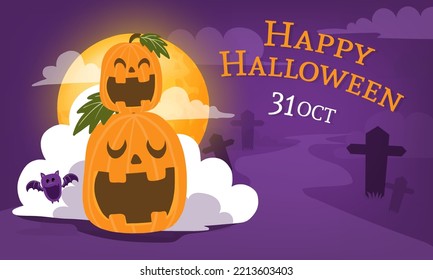 Happy Halloween banner.
trick or treat, 31 october. Vector illustration.