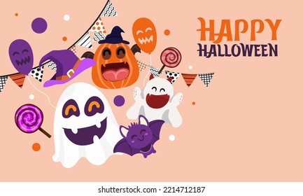 Happy Halloween banner.
trick or treat, 31 october. Vector illustration.