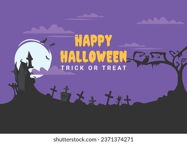 Happy Halloween Banner. Trick or Treat Banner. Happy Halloween Trick or Treat Banner vector