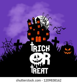 Happy Halloween banner with typography and creative design vecto