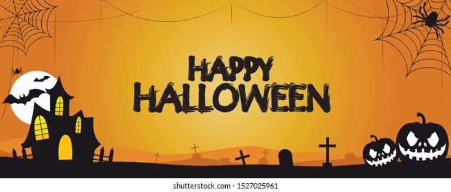 happy halloween banner vector design