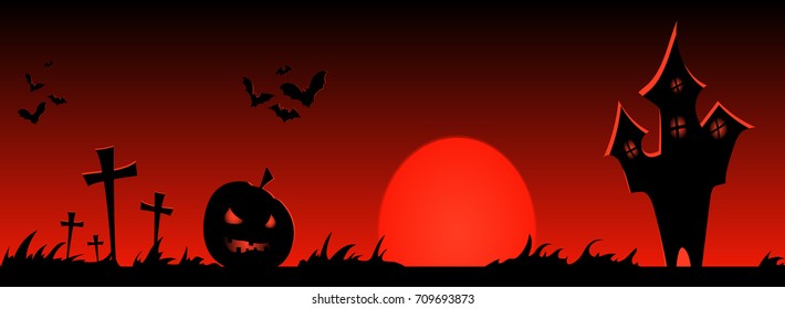 Happy halloween banner. Vector design illustration. Trick or treat