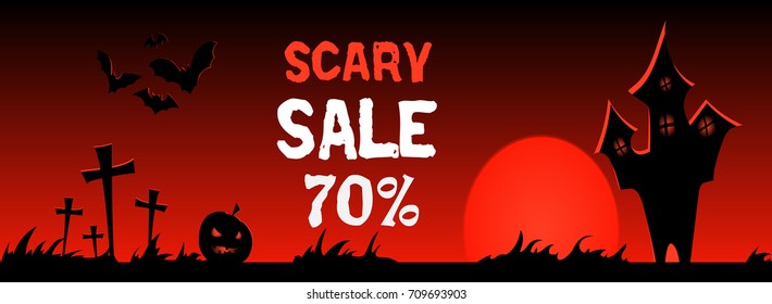 Happy halloween banner. Vector design illustration. Trick or treat