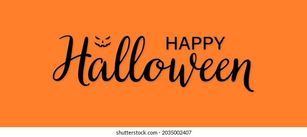 Happy halloween banner. Vector holiday background poster 