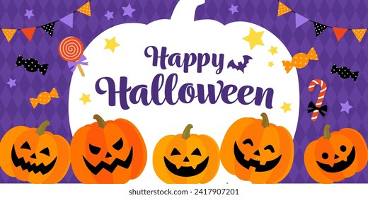 Happy Halloween Banner Vector Illustration (2:1)